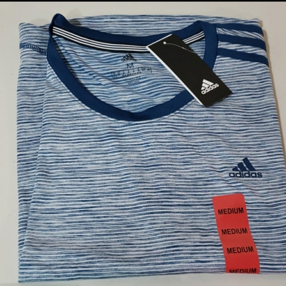 Clearance ADIDAS women's Climalite striped Shirt NWT - Picture 4 of 4